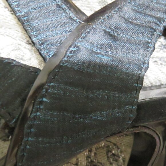 Aperlai Black Green Cutout Peep Toe Heeled Stilettos Heels Sandals Size 37 US 7 - Picture 14 of 15